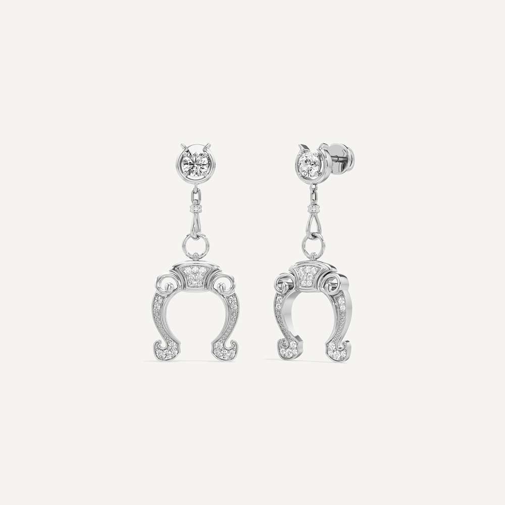 Vaulting Horseshoe Dangler Earring