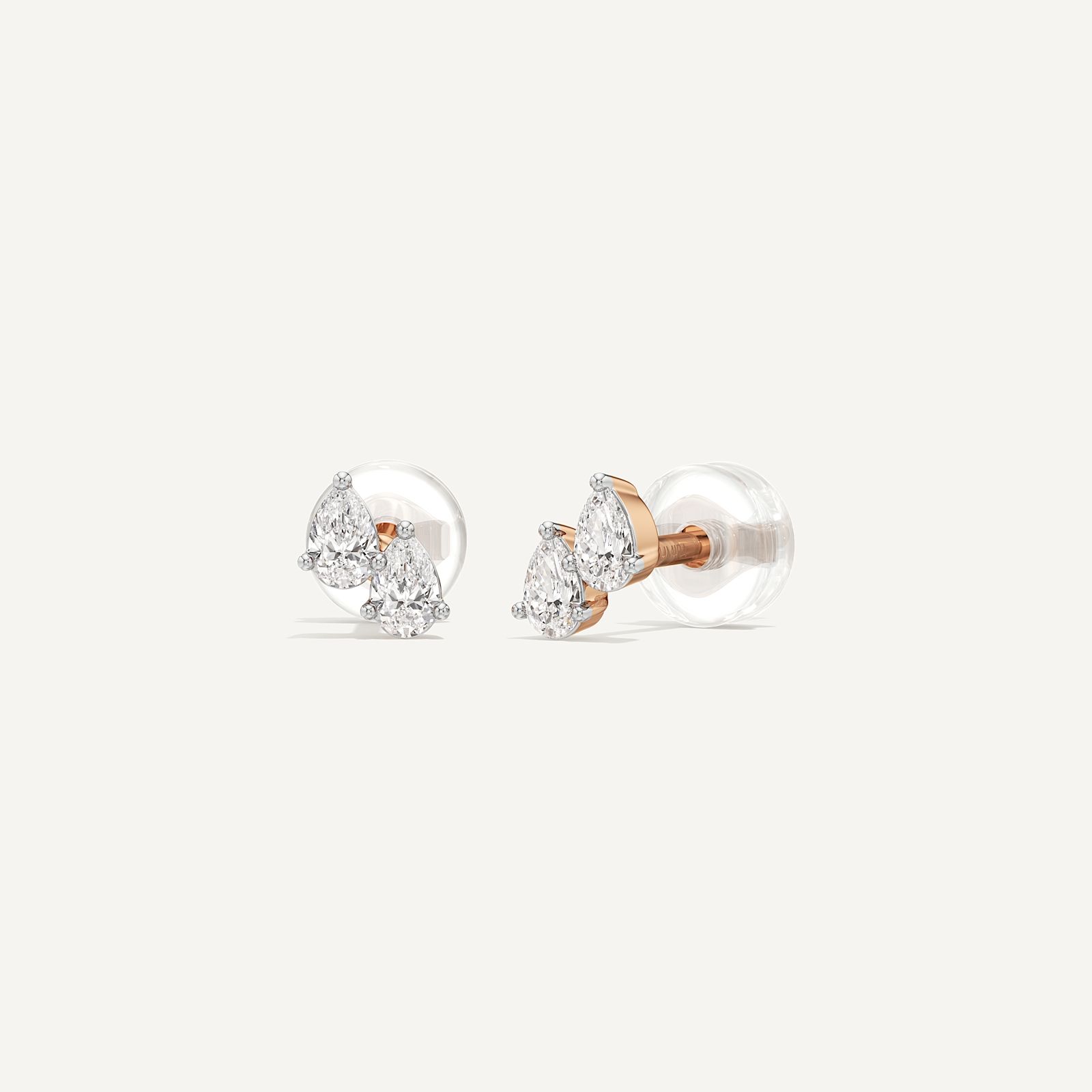 Dew Drop Pear Diamond Stud