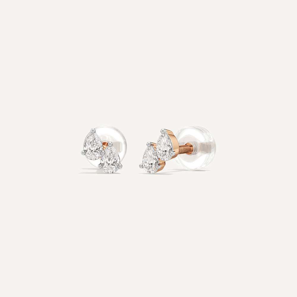 Dew Drop Pear Diamond Stud