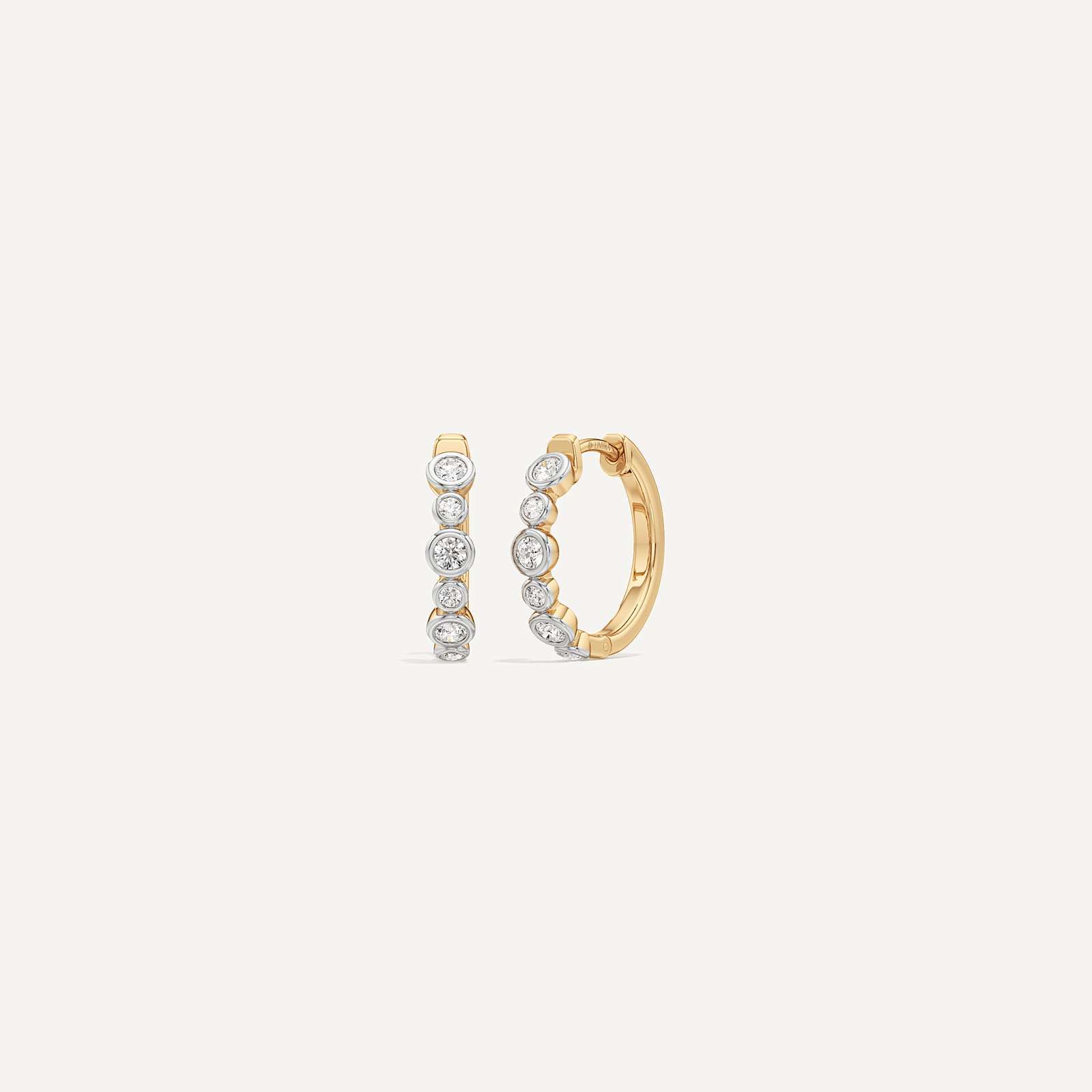 Laurel Bezel Diamond Hoop