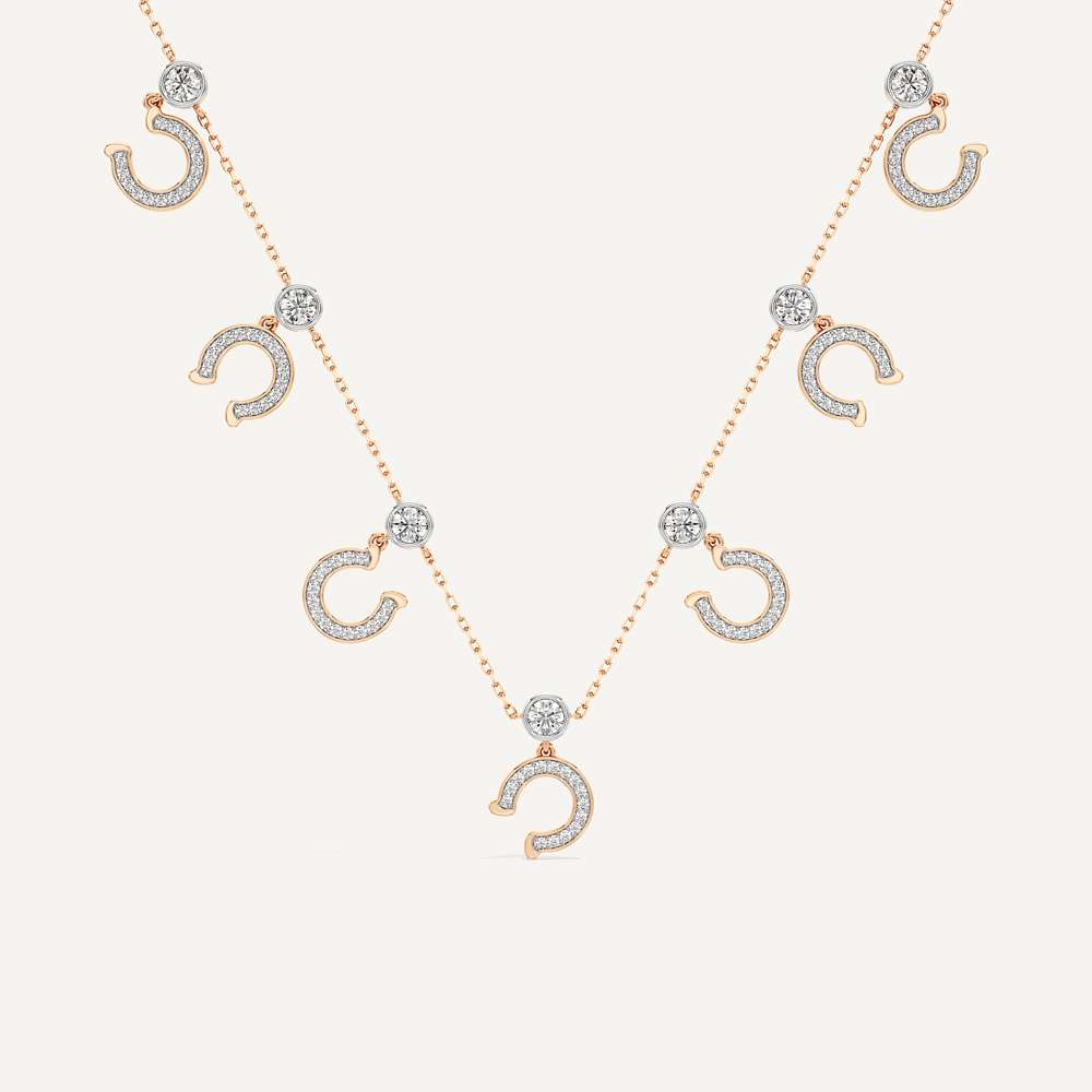 Charm Story Lab grown Diamond Horseshoe Necklace