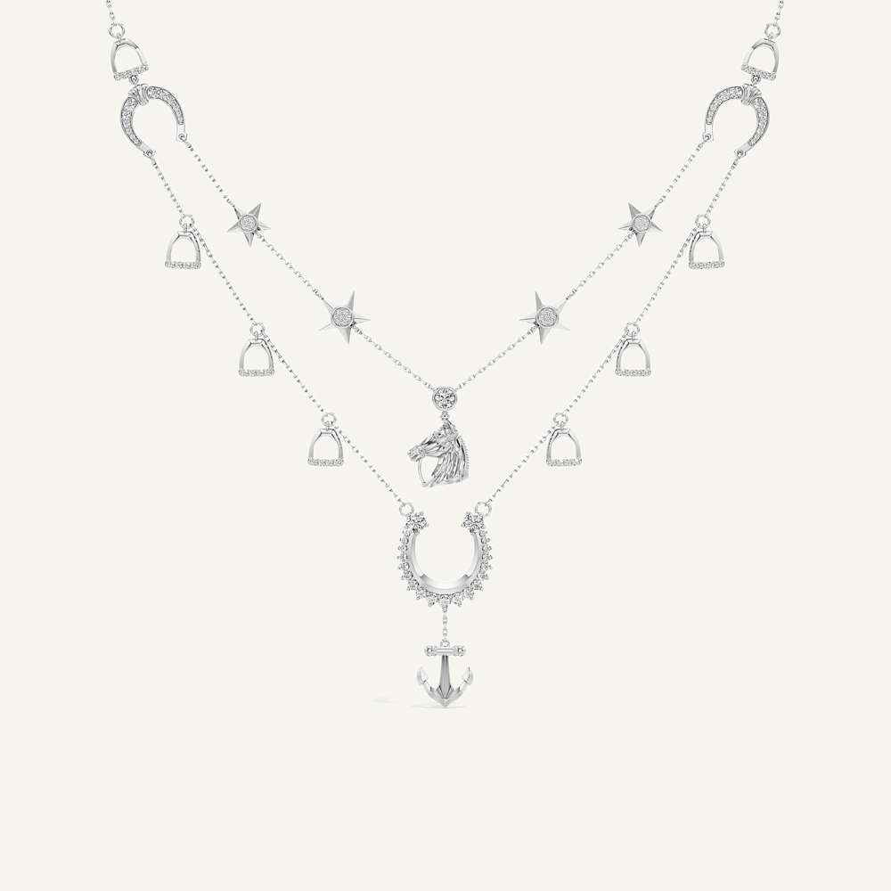 Reining Layered Horseshoe Necklace