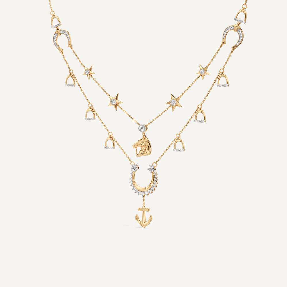 Reining Layered Horseshoe Necklace