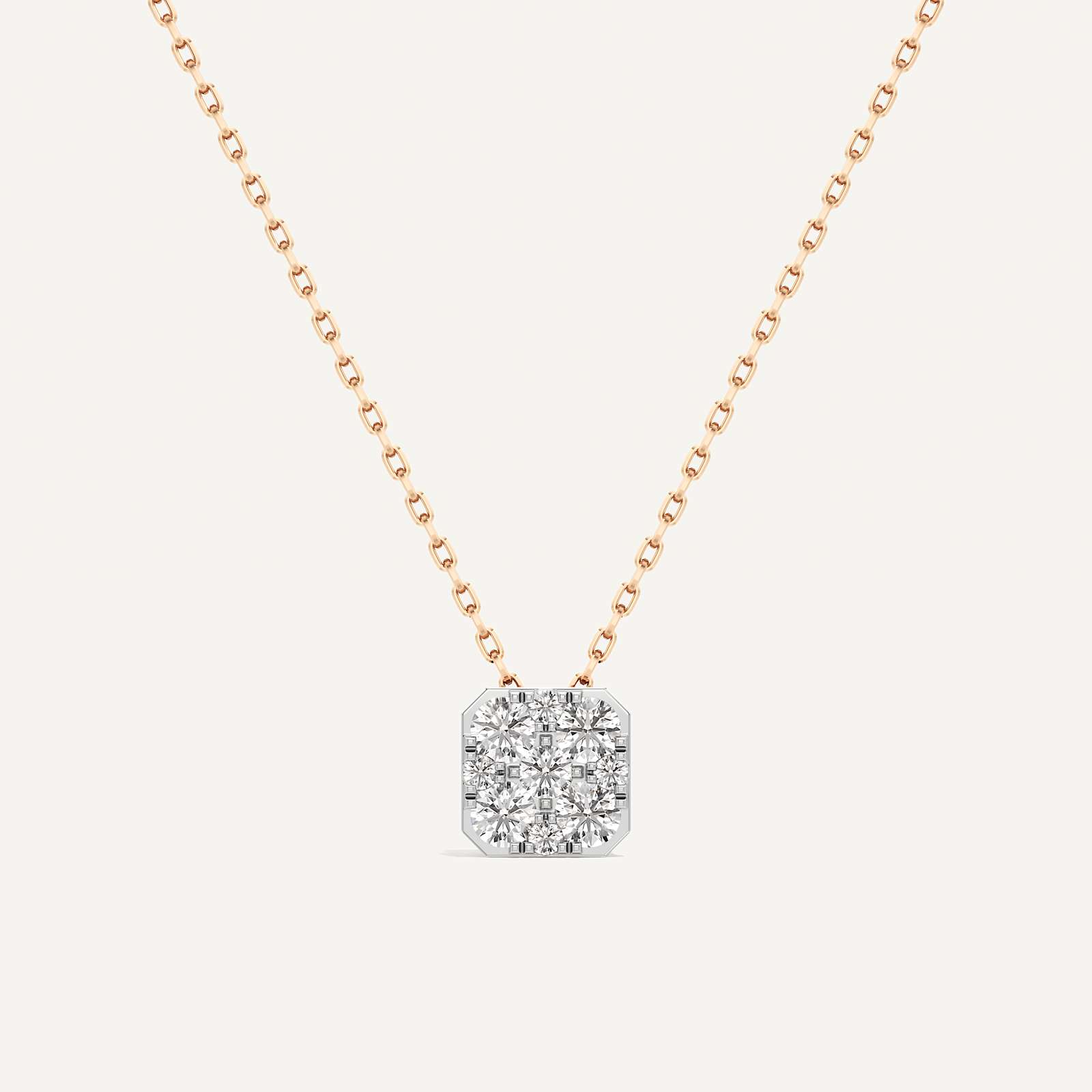 Dazzling Asscher Diamond Pendant with Chain