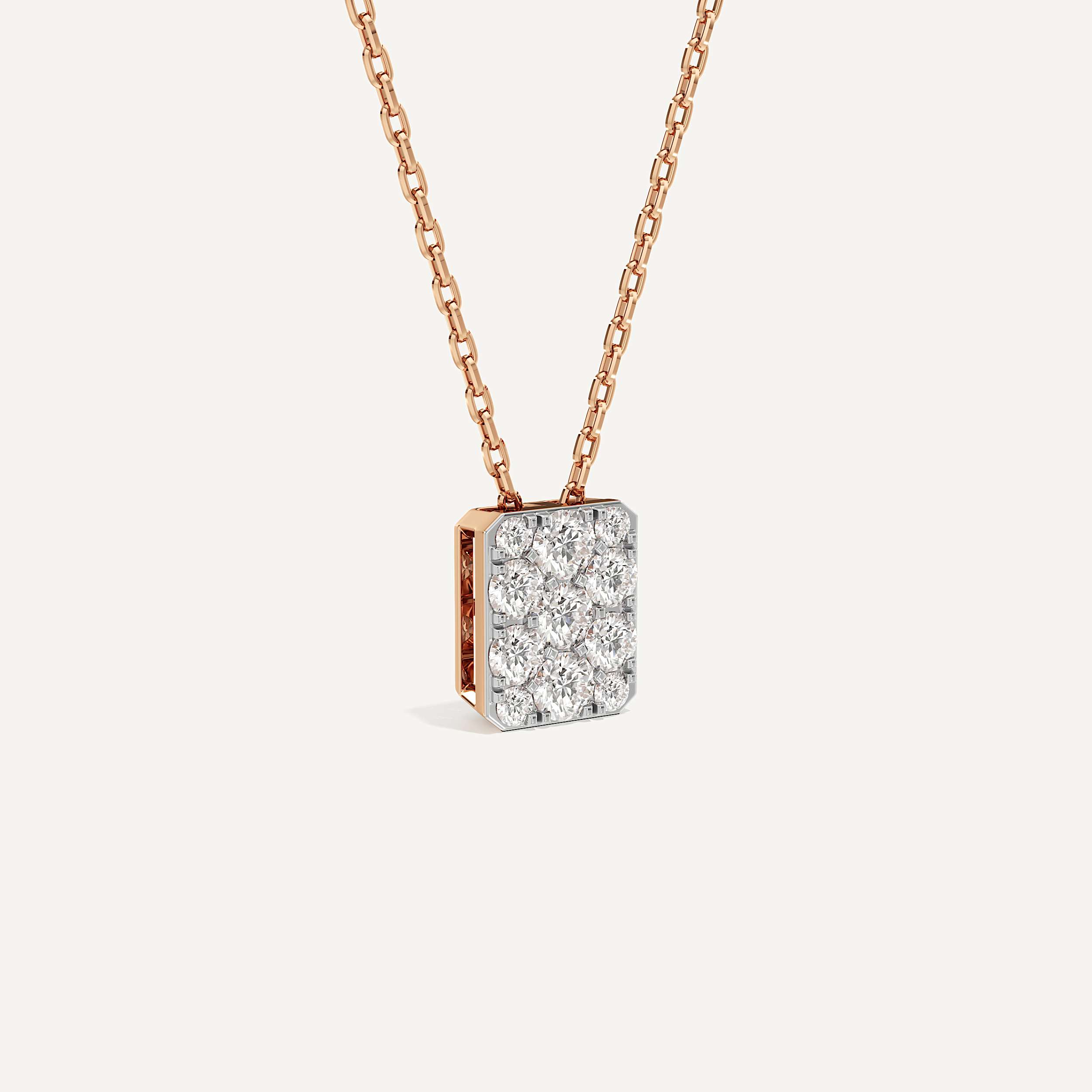 Majestic Emerald Diamond Pendant with Chain