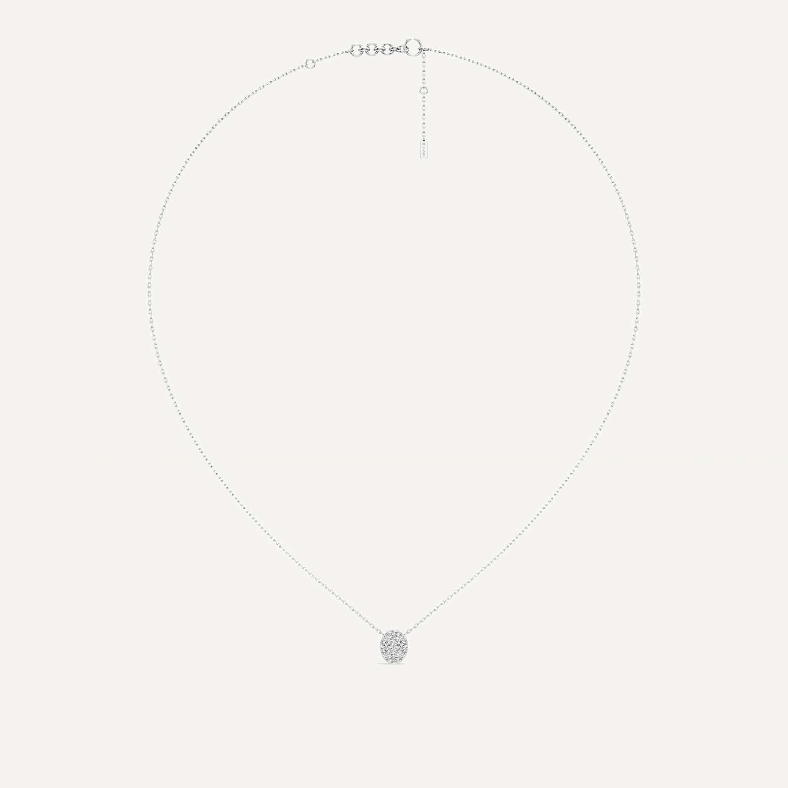 Luminous Oval Diamond Pendant with Chain