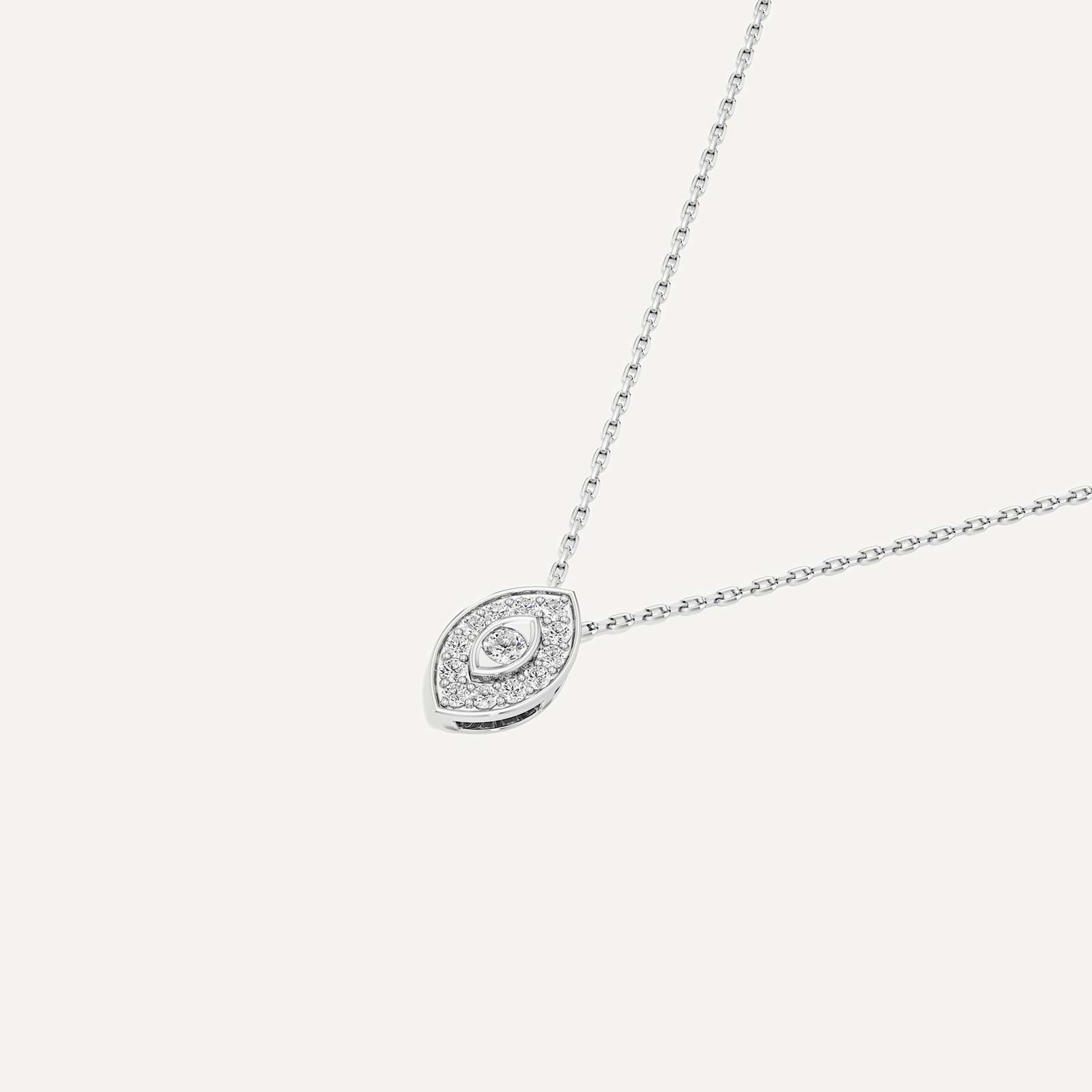 Quietly Protecting Marquise Diamond Pendant with Chain