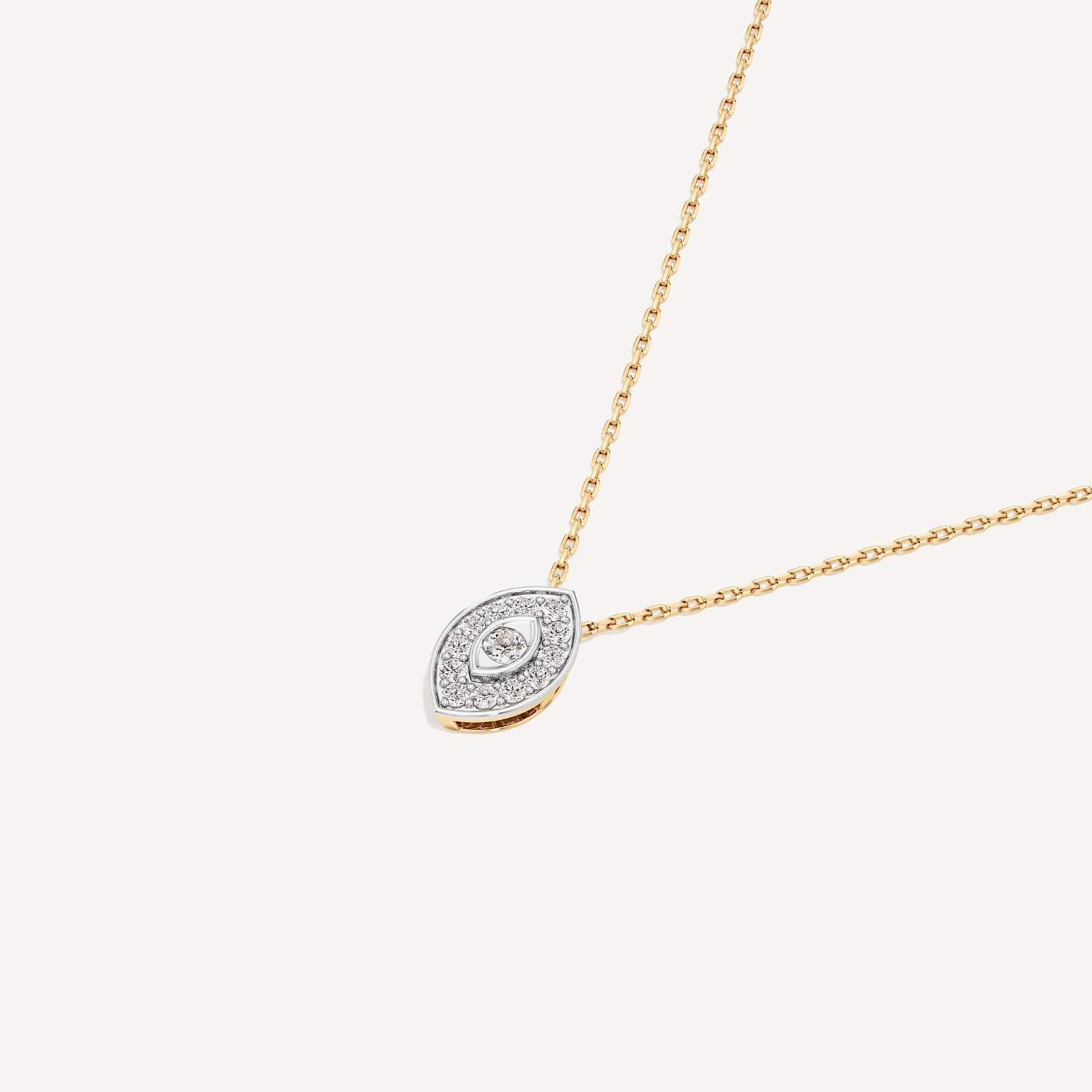 Quietly Protecting Marquise Diamond Pendant with Chain