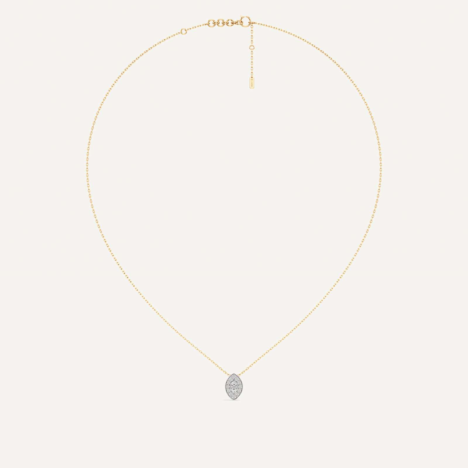 Quietly Protecting Marquise Diamond Pendant with Chain