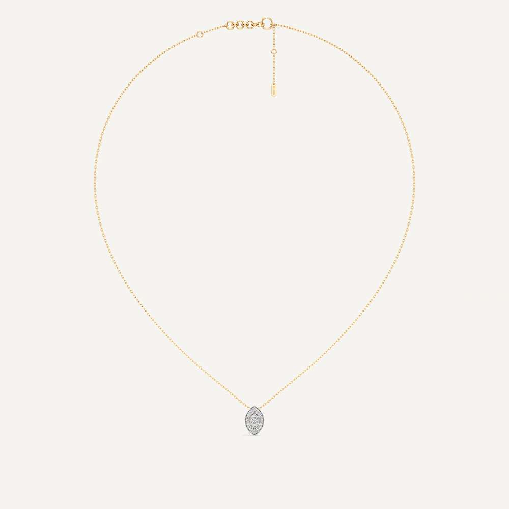 Quietly Protecting Marquise Diamond Pendant with Chain