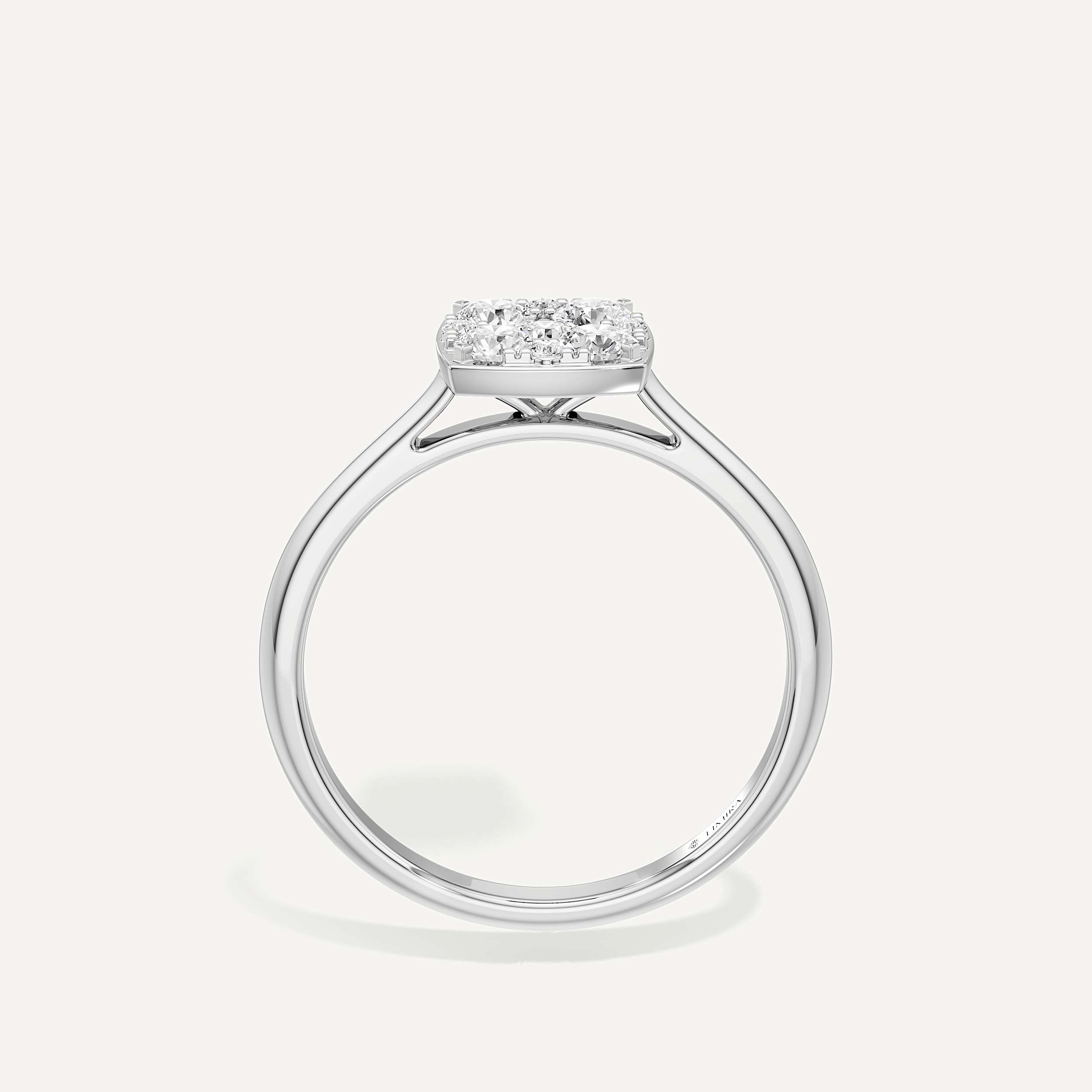 Tapered Cushion Diamond Ring