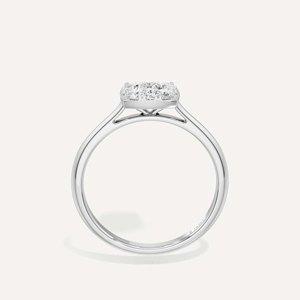 Tapered Cushion Diamond Ring
