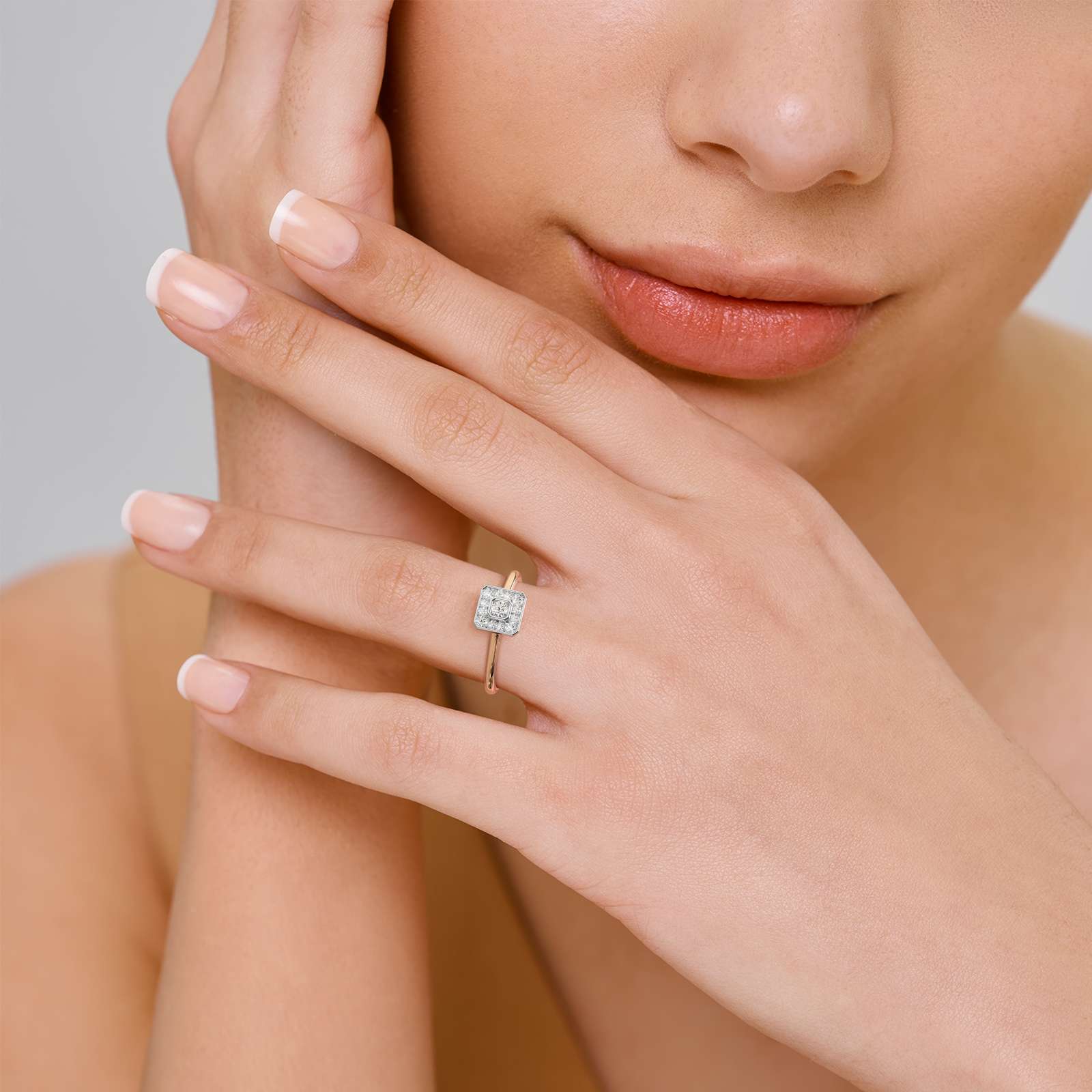 Subtle Spark Princess Diamond Ring