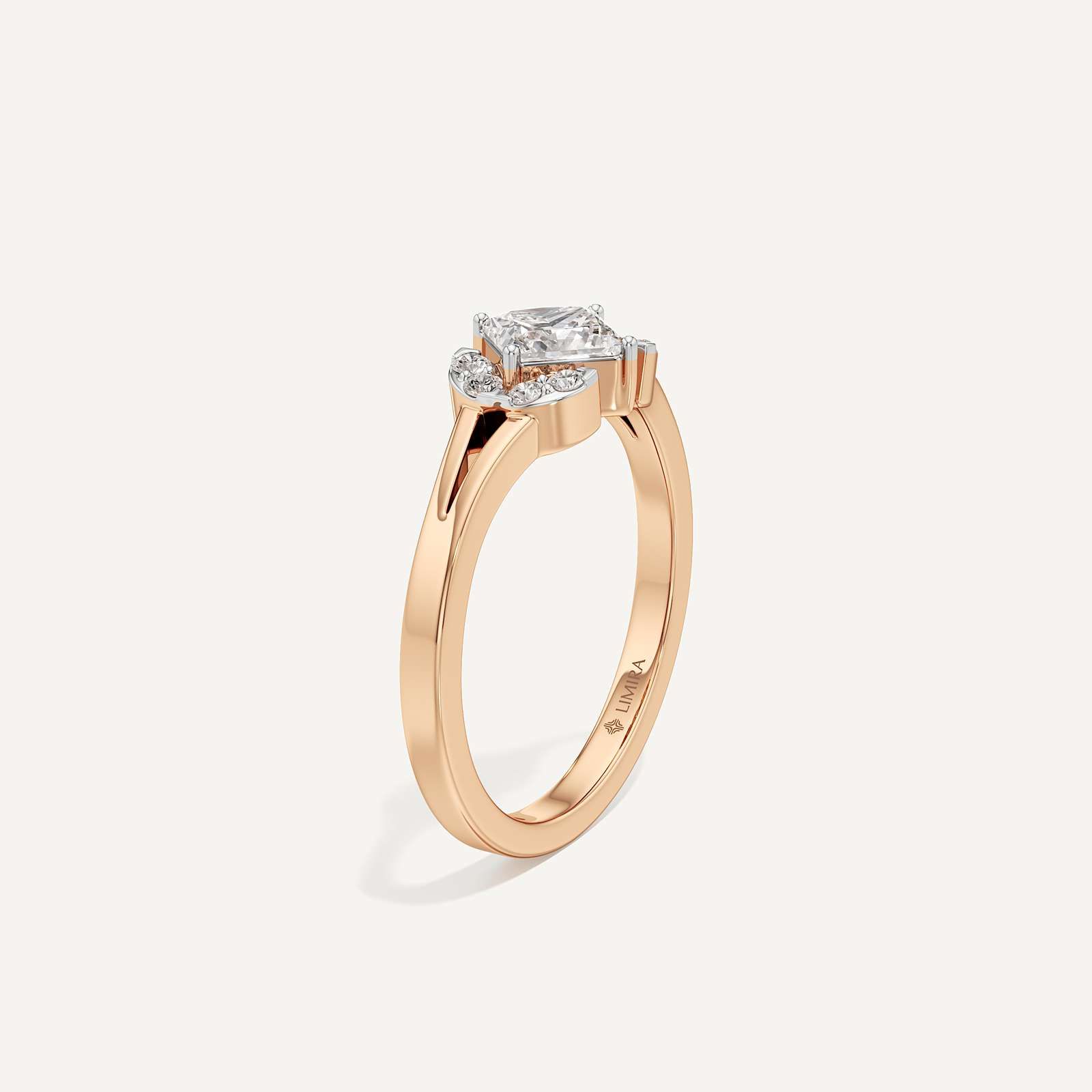 Evora Princess & Round Lab Grown Diamond