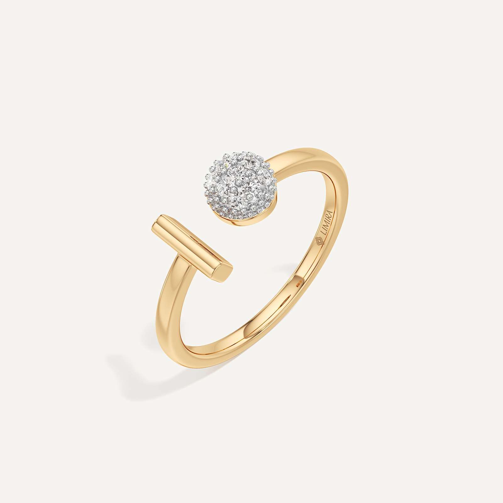 T-Shaped Open Bar Round Diamond